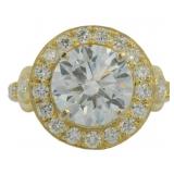 14kt Gold 5.09 ct Round VS Lab Diamond Ring