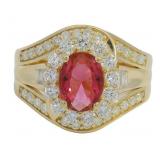 Oval 2.50 ct Ruby & Diamond Cocktail Ring