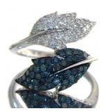 Elegant 1.00 ct Blue & White Diamond Designer Ring