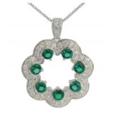 Elegant 2.88 ct Emerald & Diamond Necklace