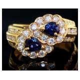 18kt Gold 1.18 ct Natural Sapphire & Diamond Ring
