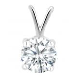 14kt Gold Round 2.00 ct Lab  Diamond Pendant