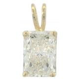 14k Gold Radiant Cut 2.01 ct Lab Diamond Pendant