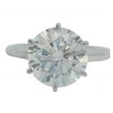 14kt Gold 3.43 ct Round Lab Diamond Solitaire Ring