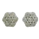 Antique Style 1/2ct Natural Diamond Stud Earrings