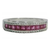 Natural 1.00 ct Burmese Ruby & Diamond Ring