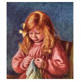 Jean Renoir Sewing Canvas by Pierre Auguste Renoir