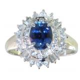 Platinum 1.95ct Natural Sapphire & VS Diamond Ring