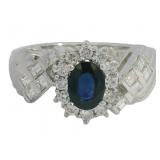 Platinum 1.65 ct Natural Sapphire & Diamond Ring