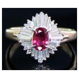Platinum 1.15 ct Natural Ruby & VS Diamond Ring