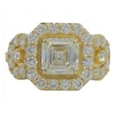 14kt Gold 3.20 ct Asscher Cut VS Lab Diamond Ring