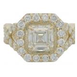 14kt Gold 3.11 ct Asscher Cut VS Lab Diamond Ring