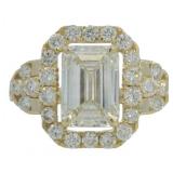 14kt Gold 3.51 ct Emerald Cut VS Lab Diamond Ring