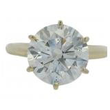 14kt Gold 3.87 ct Round Lab Diamond Solitaire Ring