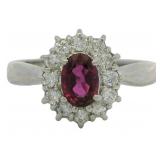 Platinum .98 ct Natural Ruby & Diamond Ring