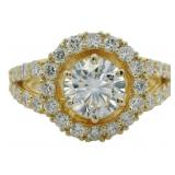 14kt Gold 2.72 ct Round VS Lab Diamond Ring