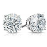 14kt Gold 6.00 ct Round Lab Diamond Stud Earrings