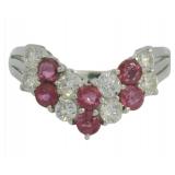 Platinum 1.44 ct Natural Ruby & Diamond Ring