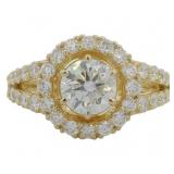 14kt Gold 2.70 ct Round VS Lab Diamond Ring