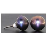 Genuine 8 mm Tahitian Freshwater Pearl Earrings
