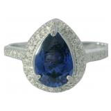 Pear Cut 1.40 ct Tanzanite & Diamond Ring