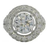 14kt Gold 4.40 ct Round VS Lab Diamond Ring
