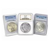Certified GEM MS65 Silver Peace Dollar