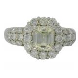 Platinum 1.37 ct Fancy Yellow Diamond Ring