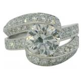 Platinum 3.49 ct Natural Round Diamond Ring