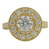 14kt Gold 2.67 ct Round VS Lab Diamond Ring