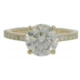14kt Gold 2.55 ct Round VS Lab Diamond RIng