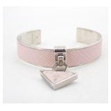 Prada Saffiano Triangular Logo Charm Bangle