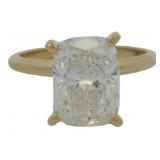 14kt Gold 3.19 ct Cushion VS Lab Diamond Ring
