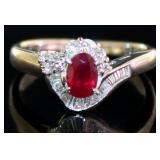 Platinum 1.07 ct Natural Ruby & VS Diamond Ring