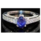 Oval Genuine Sapphire Designer Ring
