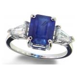 14kt Gold 3.74 ct GIA Sapphire & Diamond Ring