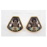 Hermes Enamelled Clip-on Earrings