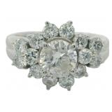 Platinum 1.73 ct Natural Round Diamond Ring