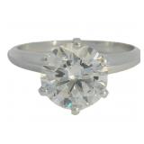 Platinum 2.47 ct Round Lab Diamond Solitaire Ring