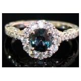 14kt Gold 1.93 ct GIA Sapphire & Diamond Ring
