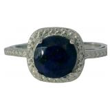 Round 1.92 ct Natural Sapphire & Diamond Ring