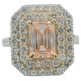 Emerald Cut 3.75 ct Fancy Pink Lab Diamond Ring