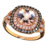14kt Gold 3.00 ct Natural Morganite & Diamond Ring