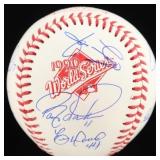 Multi Autographed Red Champions Baseball