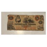 $5 Central Bank of Virginia Note