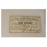 $4 Confederate States of America Bond Coupon