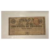 1863 50 Cent State of Georgia Note