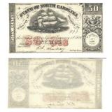 1864 50 Cent State of North Carolina Note