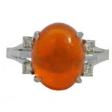 14kt Gold 3.68 ct Natural Opal & Diamond Ring