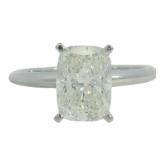 14kt Gold 2.08 ct VS Cushion Cut Lab Diamond Ring